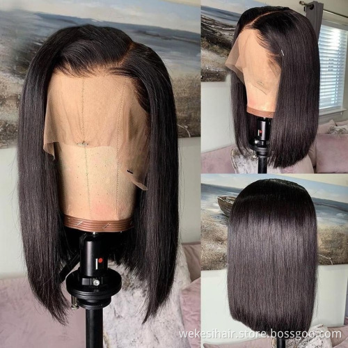 Raw Indian Straight 4X4 5X5 6X6 Hd Lace Closure Wig Human Hair,Invisible Lace Front Closure Wigs Pre Pluck With Baby Hair